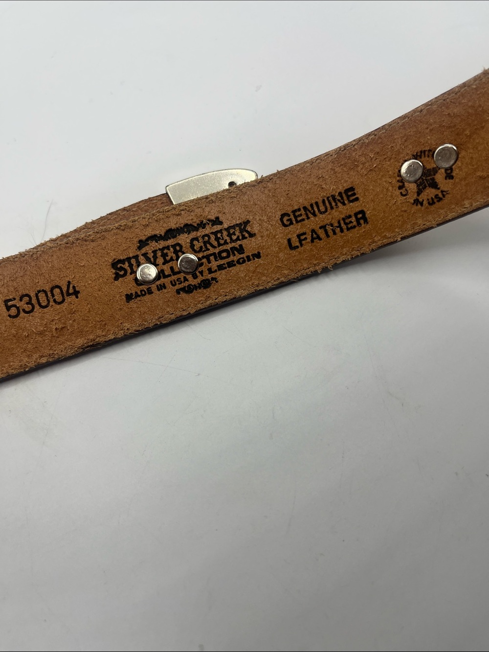 Women’s Brown Leather Western-Inspired Belt with Silver Concho Buckle - Picture 9 of 9